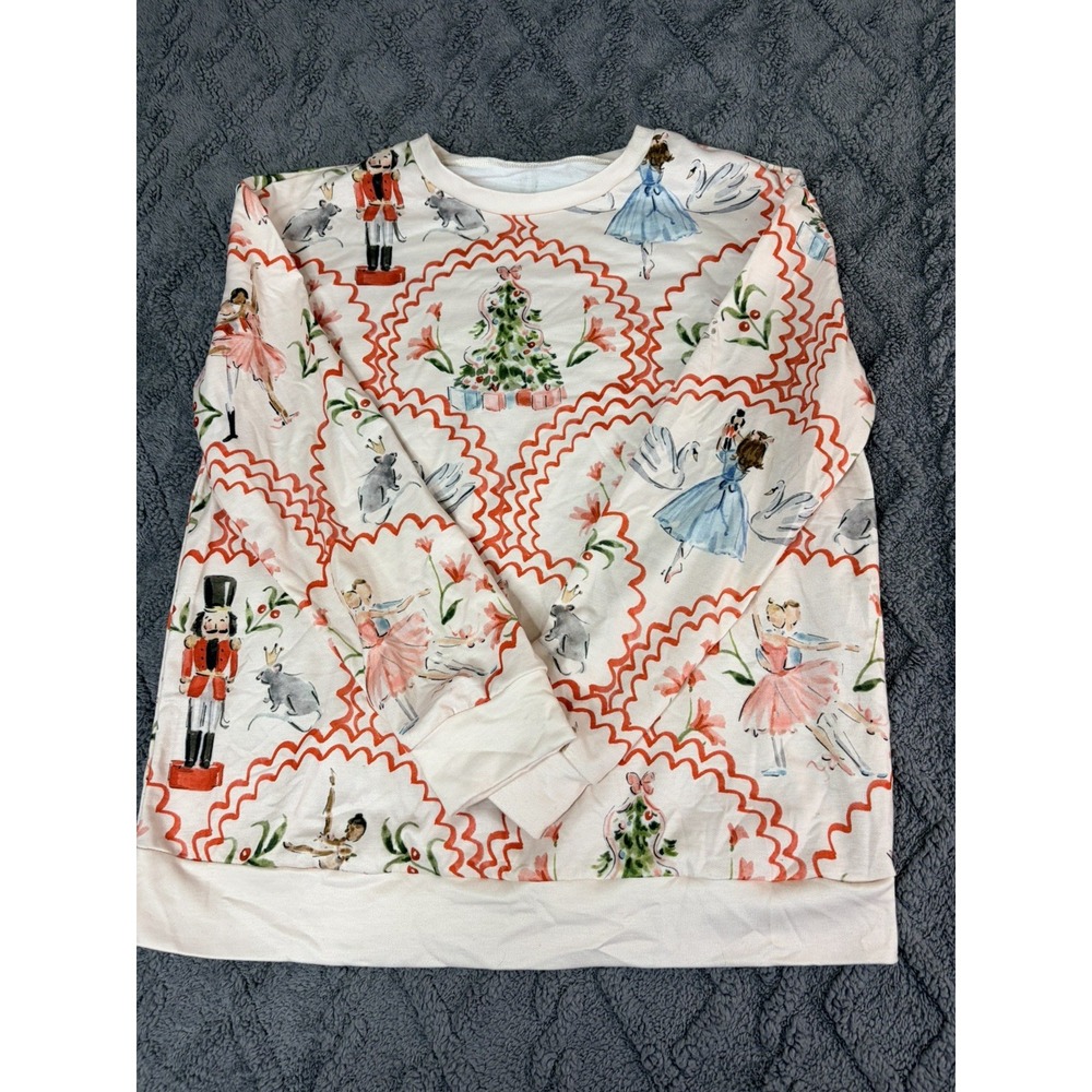 Christmas NEW Size Sz S Nutcracker knit top blouse Ballerina Swans Fairies